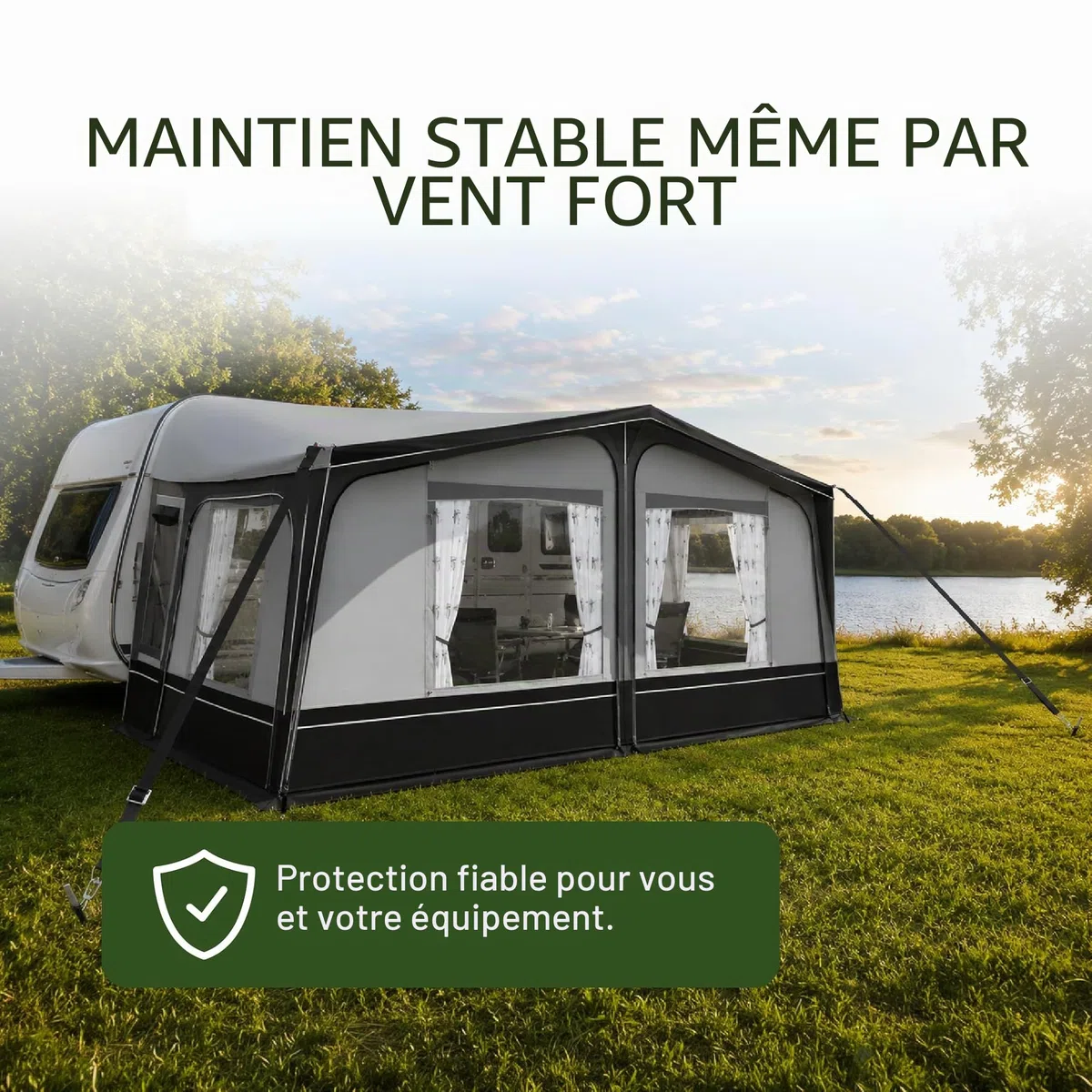 Moritz Sangle tempête de camping de 13 m de long pour auvent, camping-car, caravane - Protection contre les tempêtes, corde de tension
