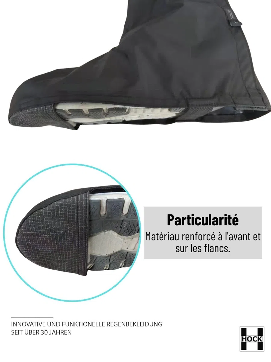 HOCK Guêtres de Pluie de vélo Unisexes avec réflecteurs – Guêtres Longueur Genou Couvre-Chaussures 100,0% étanches – Protection Contre la Pluie de vélo pour Homme et Femme