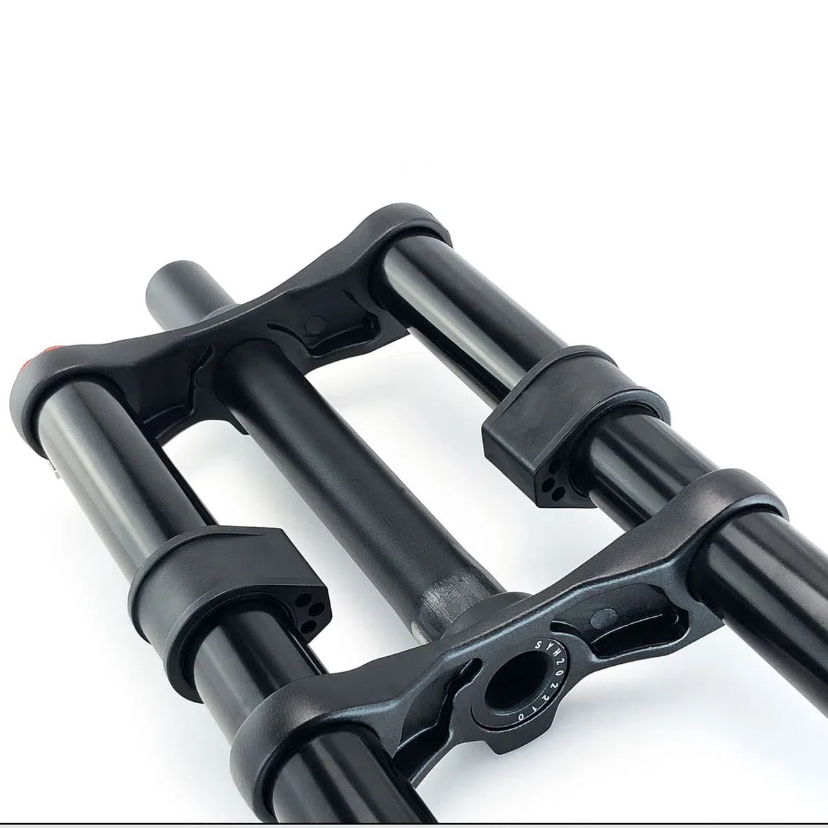Fourche de suspension de vélo VTT double épaulement 160 mm Voyage 1-1/8", frein à disque de descente, compatible avec roues de 26 / 27,5 / 29 pouces