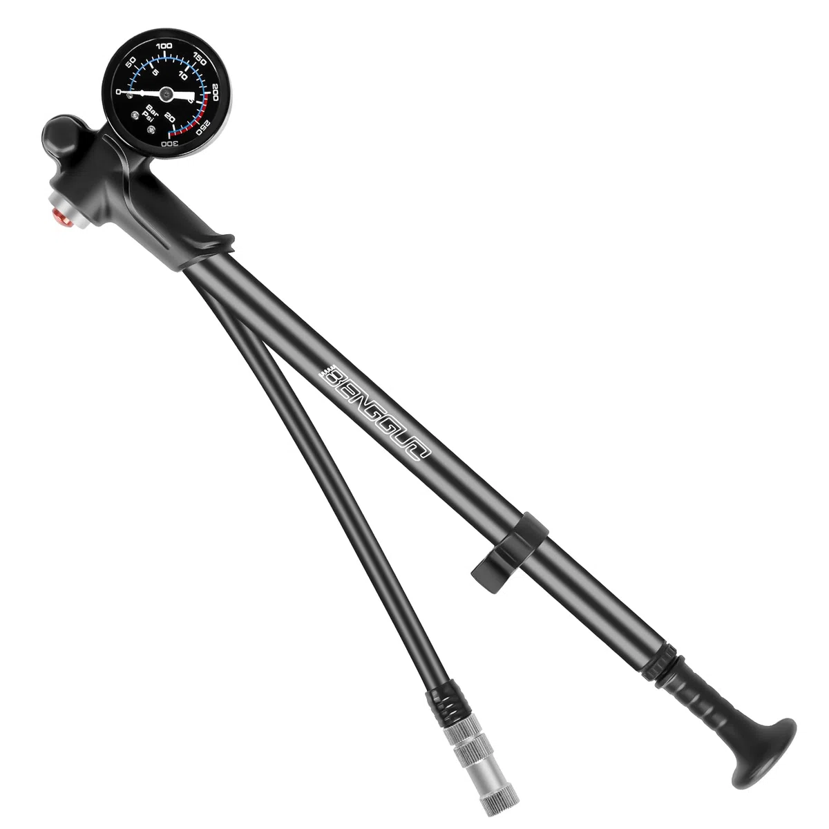 Pompe À Vélo, Pompe à Choc Haute Pression 300 PSI, Pompes Amortisseurs VTT avec Manomètre, Mini Portative Shock Pump pour VTT, Fourche Avant de Suspension Arrière