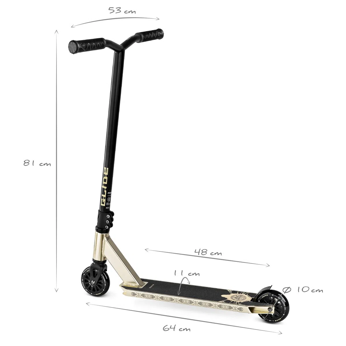 Trottinette Freestyle Movino Glide Roulements ABEC 9 Trottinette Résistante aux Acrobaties Pro Stunt Scooter Roues de 100mm Poids 3,3kg Aluminium 6061