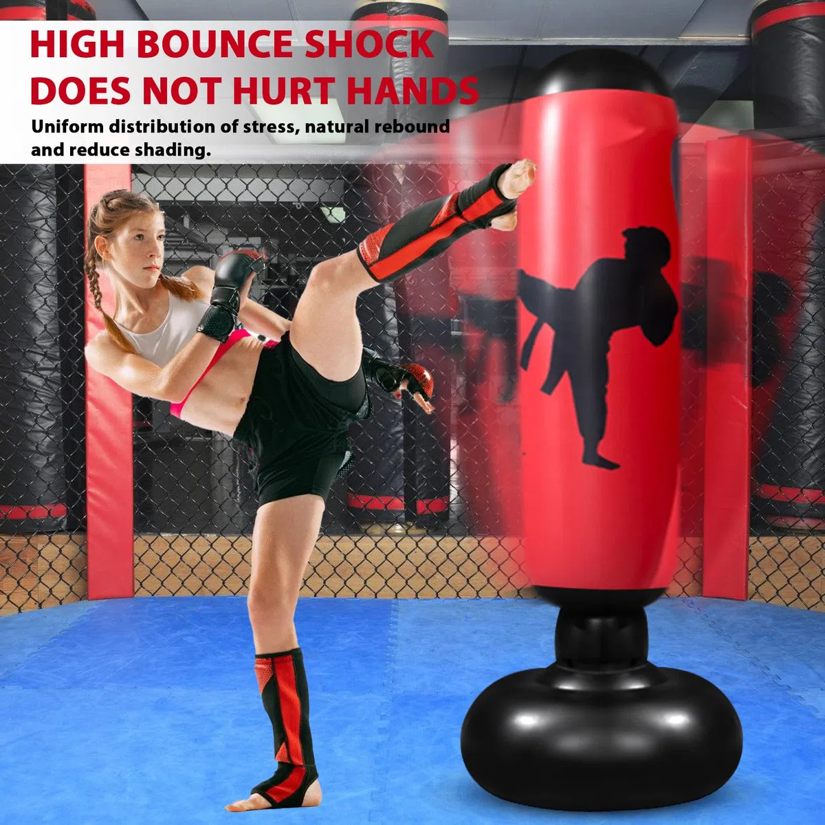 Sac de Frappe Enfant, Punching Ball Enfants, Sac de Boxe Gonflable pour Enfants, Fitness de Boxe Target Sac, Cadeau pour GarçOns et Les Filles 5 à 12 Ans, pour la Pratique du Karate Taekwondo