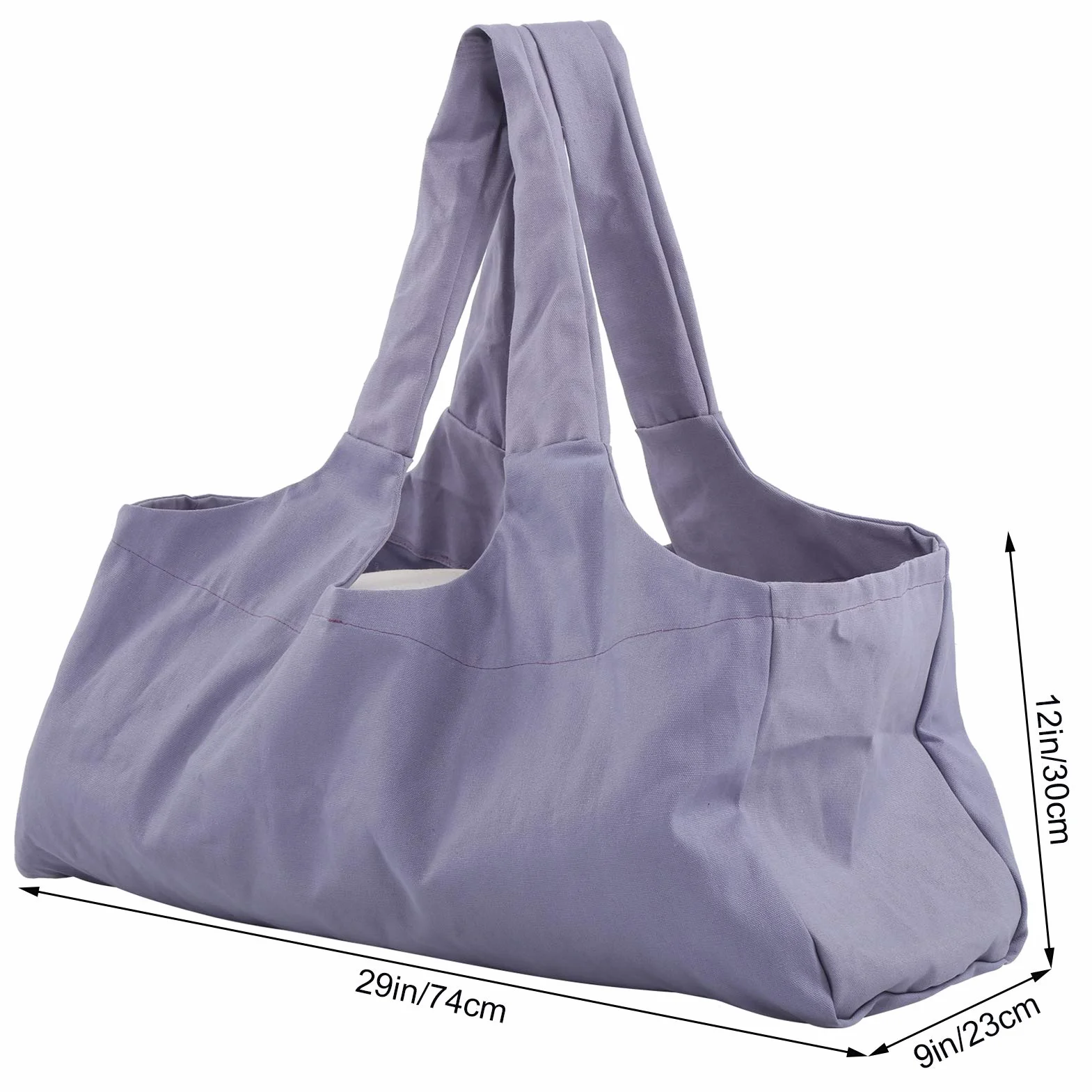 SOONHUA Sac de Yoga, Gym Grande Sac de Sport avec Poche Latérale, Matériau en Toile, Compatible avec la Plupart des Tailles de Tapis, Violet