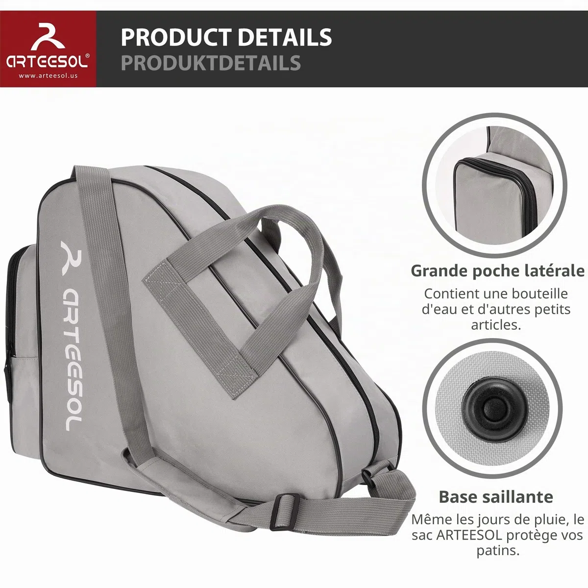 Roller Sac Une Résistance à la Déchirure Imperméable Grande Capacité Portable Sac de Transport pour Adulte et Enfant