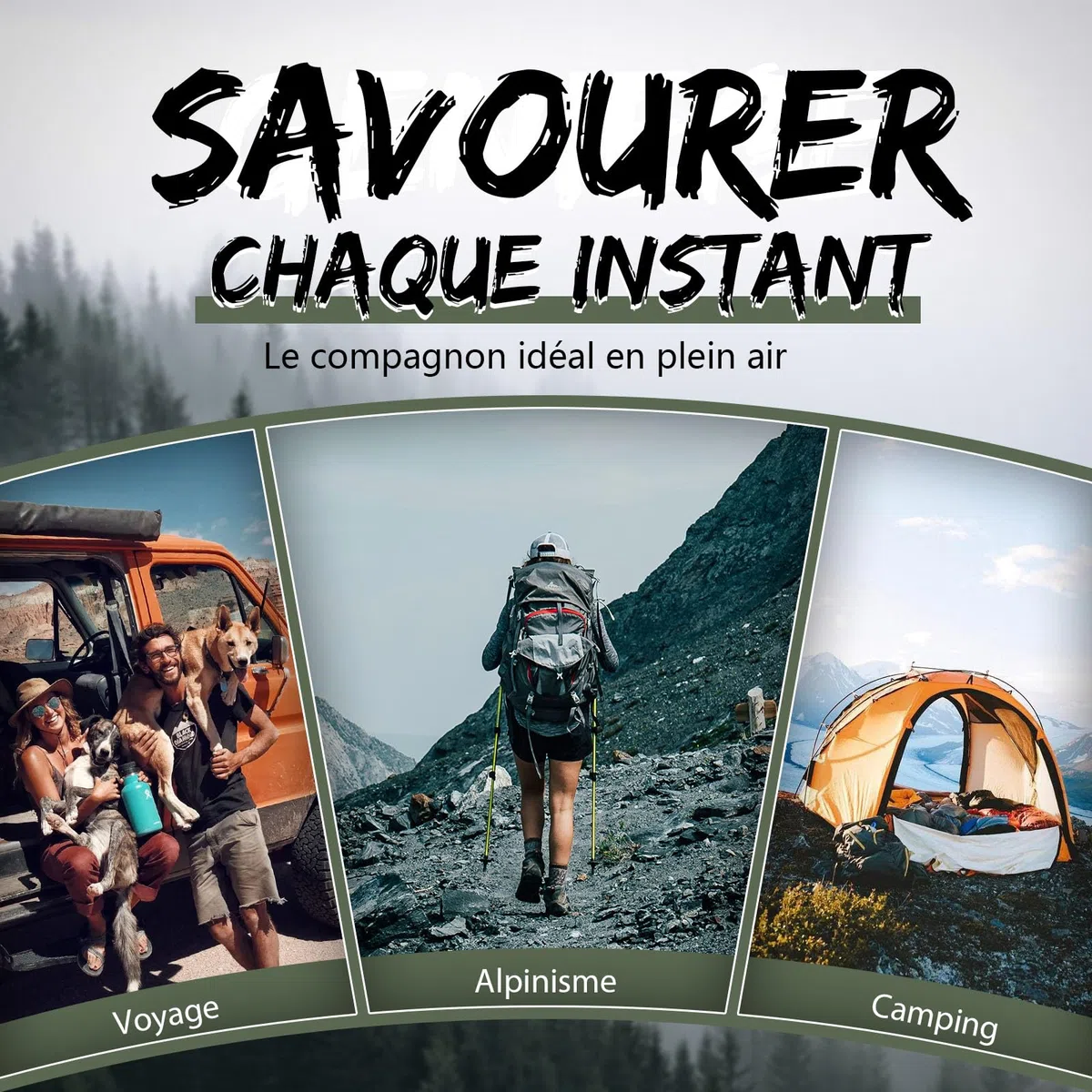 Japaknives Cuchillo de supervivencia exterior 5 en 1 fijo de acero D2 desmontable con silbato rompecristales para hombres camping dorado