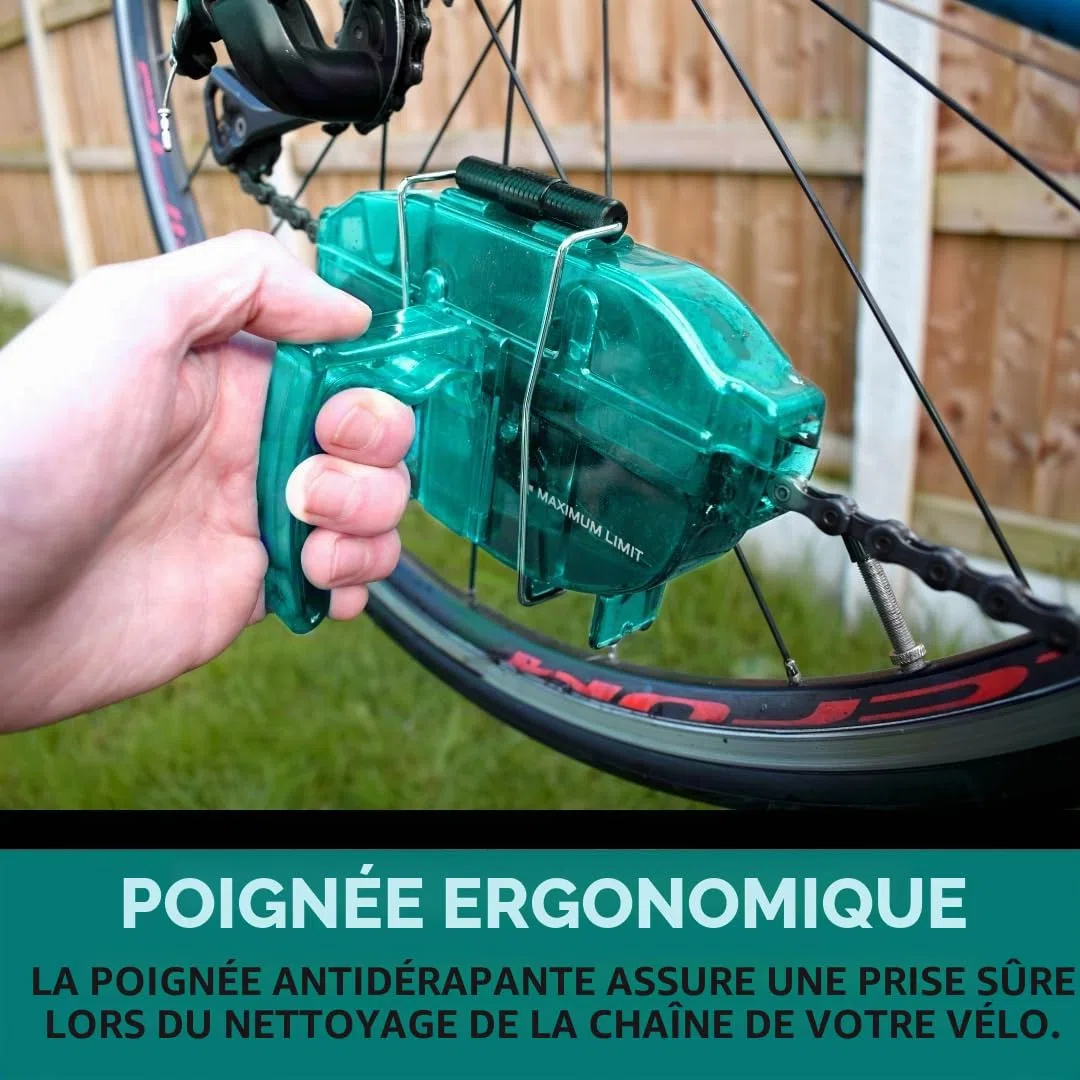 VeloChampion Outil de Nettoyage de Chaîne de Vélo – Nettoyeur Efficace – Outil Idéal pour Un Entretien Optimal – Durable et Facile à Utiliser pour Tous Les Vélos (1, Vert)