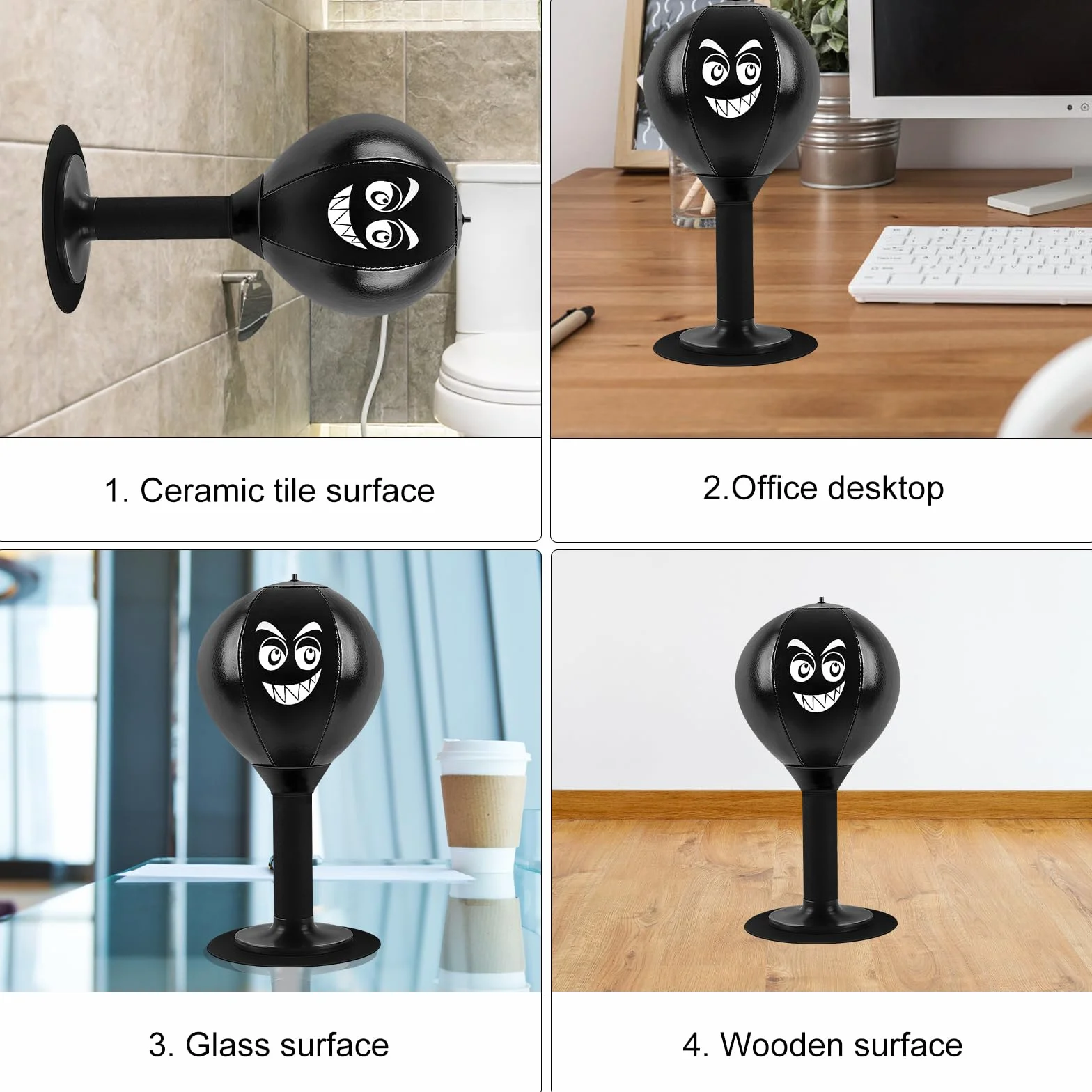 Punching Ball de Bureau, Boxe Table Stress Buster sur Pied Punchingball Ballon Boxe