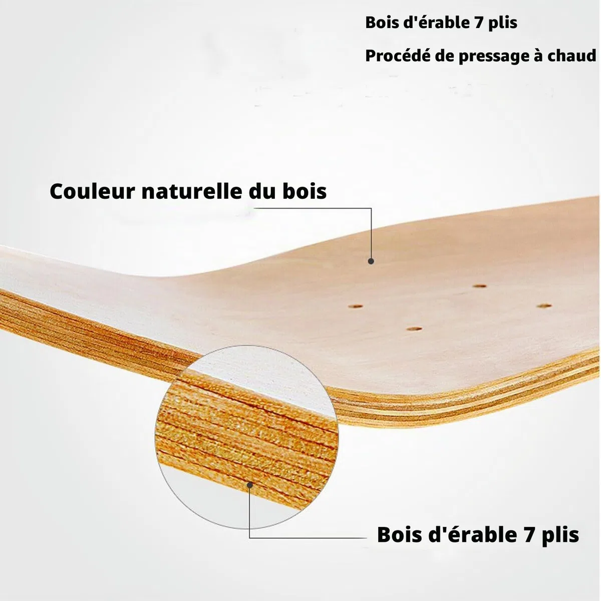 Lot de 2 planches de skateboard vierges en bois 78,7 x 20,3 cm pour enfants, adolescents, garçons et filles