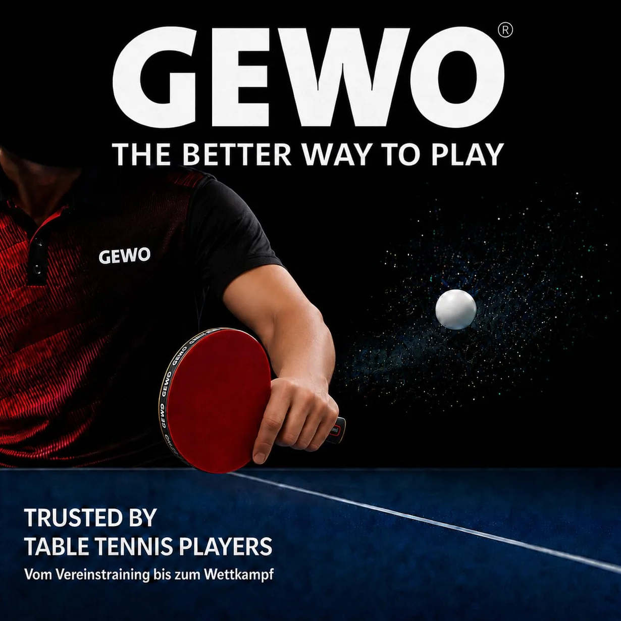 GEWO CS Outdoor Filet de ping-Pong - Filet de Tennis de Table résistant aux intempéries pour l'extérieur - Supports de Filet Robustes et vis de réglage de la Hauteur Pratique - Montage Facile - Fil