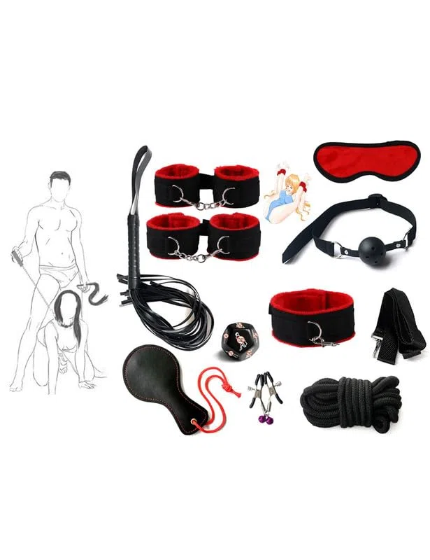 Set D'EntraîNement Rouge Dix PièCes, Fitness, Set D'EntraîNement Yoga Lit, Kit De Yoga Domestique avec des Outils D'EntraîNement RéGlables-H4