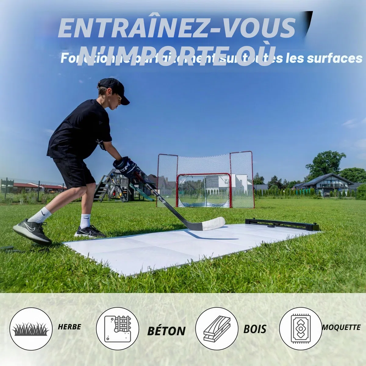 Better Hockey Extreme Dryland Dalles de sol – Panneaux de glace synthétiques pour hockey, aide à l'entraînement de qualité professionnelle pour le tir, les passes et la manipulation de bâtons