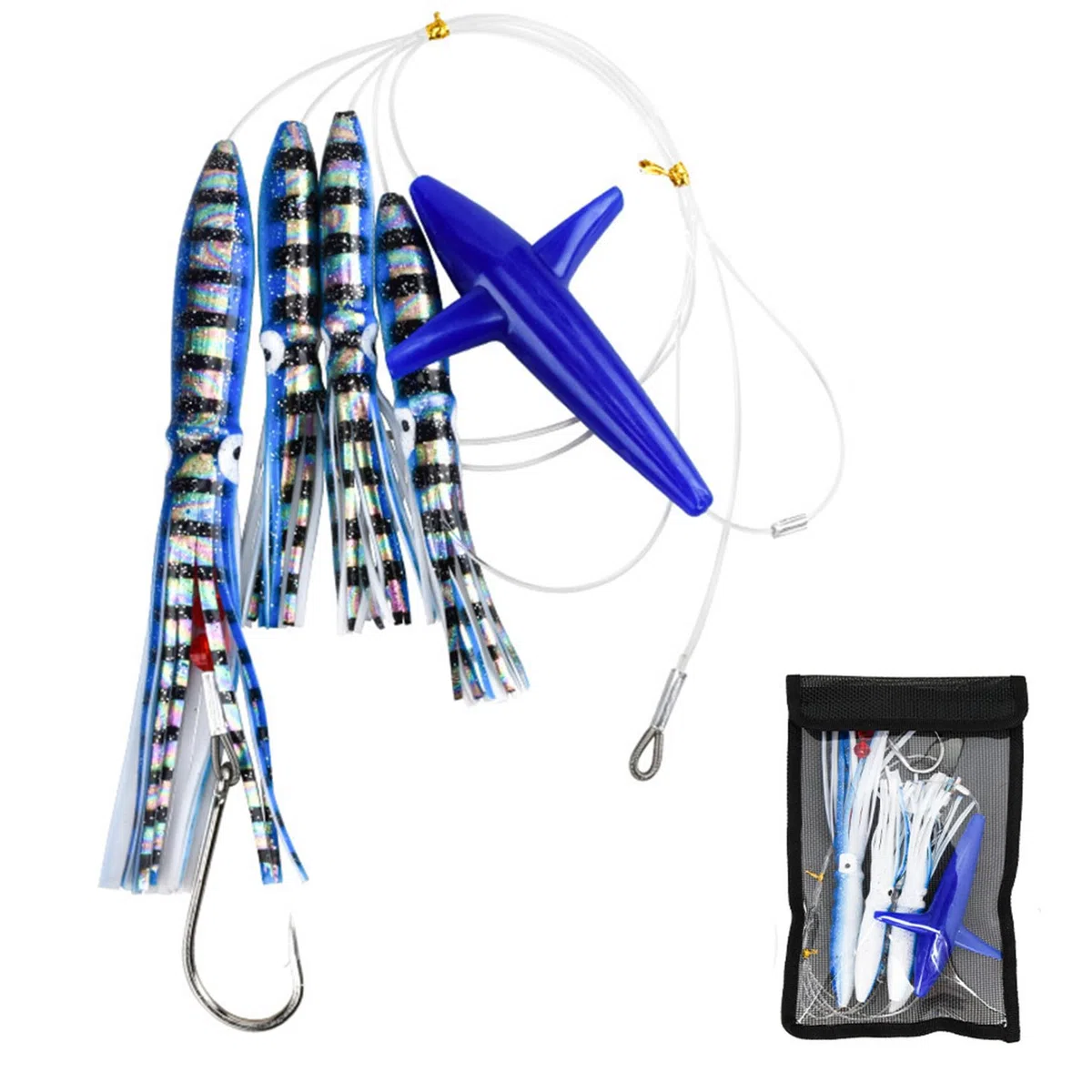 Lures de pêche, appâts de pêche à la pêche à la traîne aux calamaires en Eau salée, à la pêche salée pêche à la pêche Natation de Natation en Eau salée pour Basse de Thon Wahoo