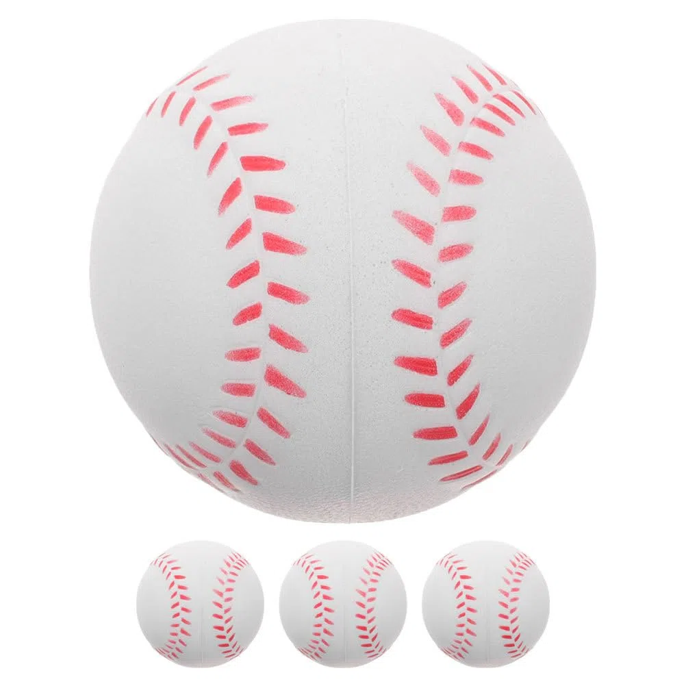 HANABASS 4 Pièces Balles De Baseball en Mousse PU Légères pour Enfants Entraînement Sécurisé Softball Intérieur Extérieur Pratique