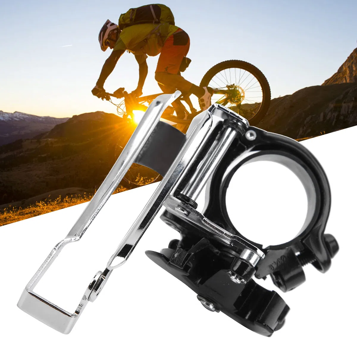 CHICIRIS Dérailleur Avant Vélo 3 Vitesses, 7/8/9 Vitesses Alliage D'aluminium Vélo de Montagne Dérailleur Avant Manette de Vitesse Accessoire de Vélo
