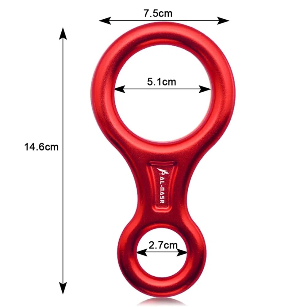 Mousqueton d'escalade 35KN, Corde de en Rappel en Forme de 8, Dispositif D'Assurage en Aluminium, Équipement de en Rappel