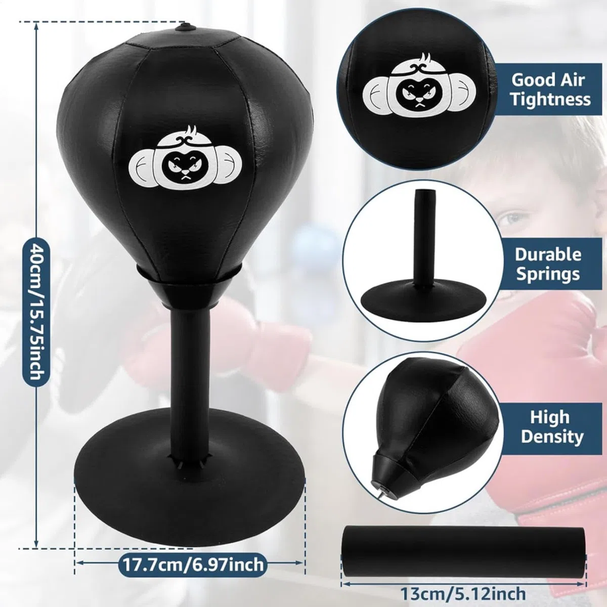 Sac De Boxe De Bureau – Sac De Boxe À Ventouse | Ventouse pour Sac De Boxe D'entraînement De Bureau | Jouets De Détente | Sac De Boxe De Table À Forte Aspiration, Jouets De Relaxation pour Adultes Et