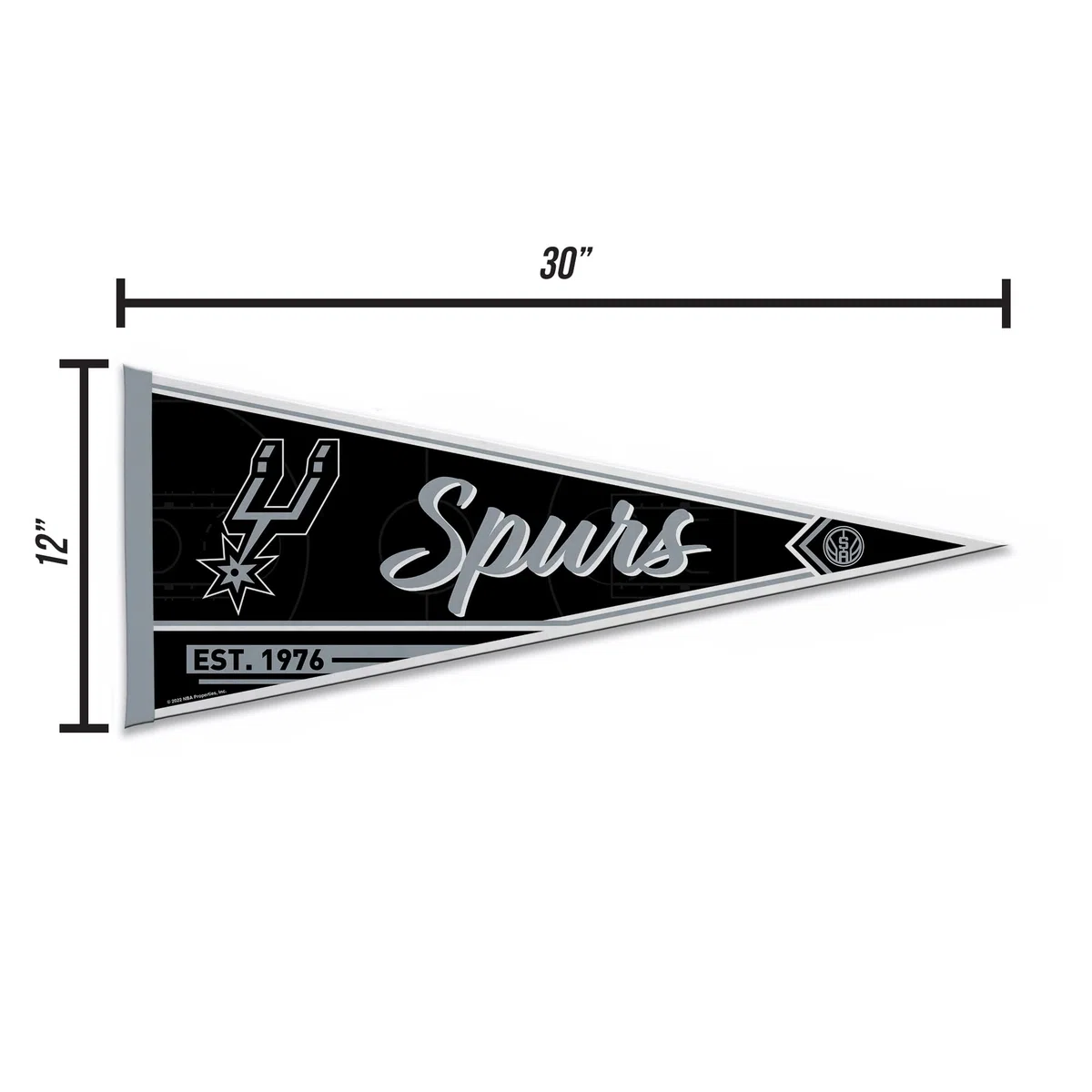 Rico Industries Fanion classique en feutre doux NBA San Antonio Spurs - 30,5 x 76,2 cm - EZ à suspendre - Décoration d'intérieur (salle de jeux, cave, chambre)