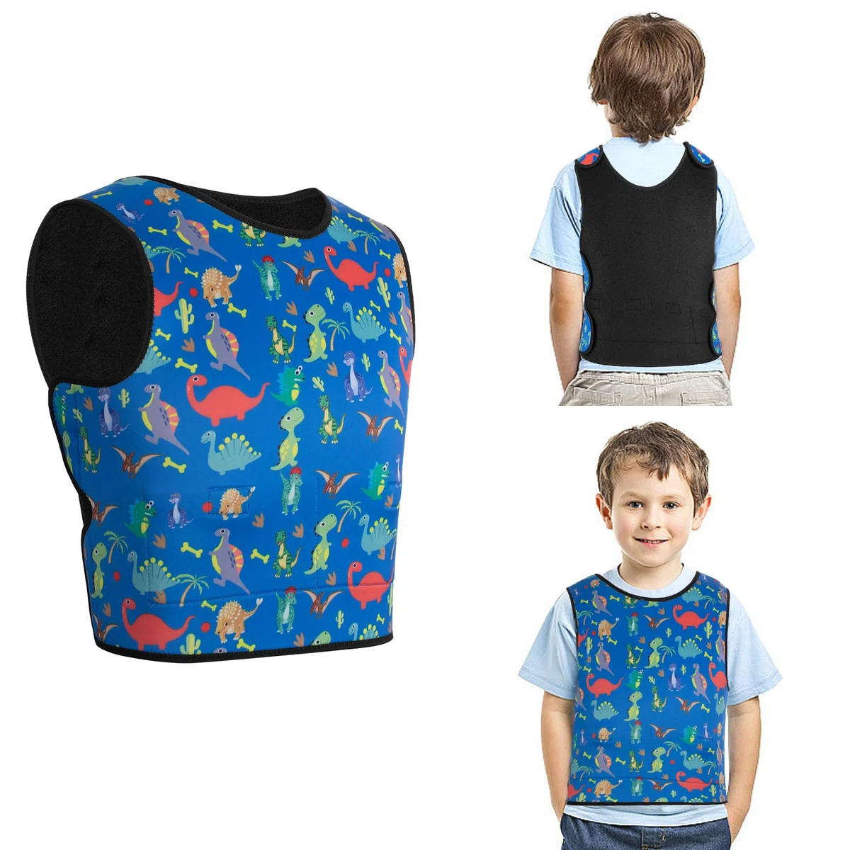 Gilet de compression lesté pour enfants âgés de 2 à 14 ans - Aide les enfants atteints d'ABR, d'inondations de stimulation, d'autisme, de TDAH, de SPD, de troubles du SI