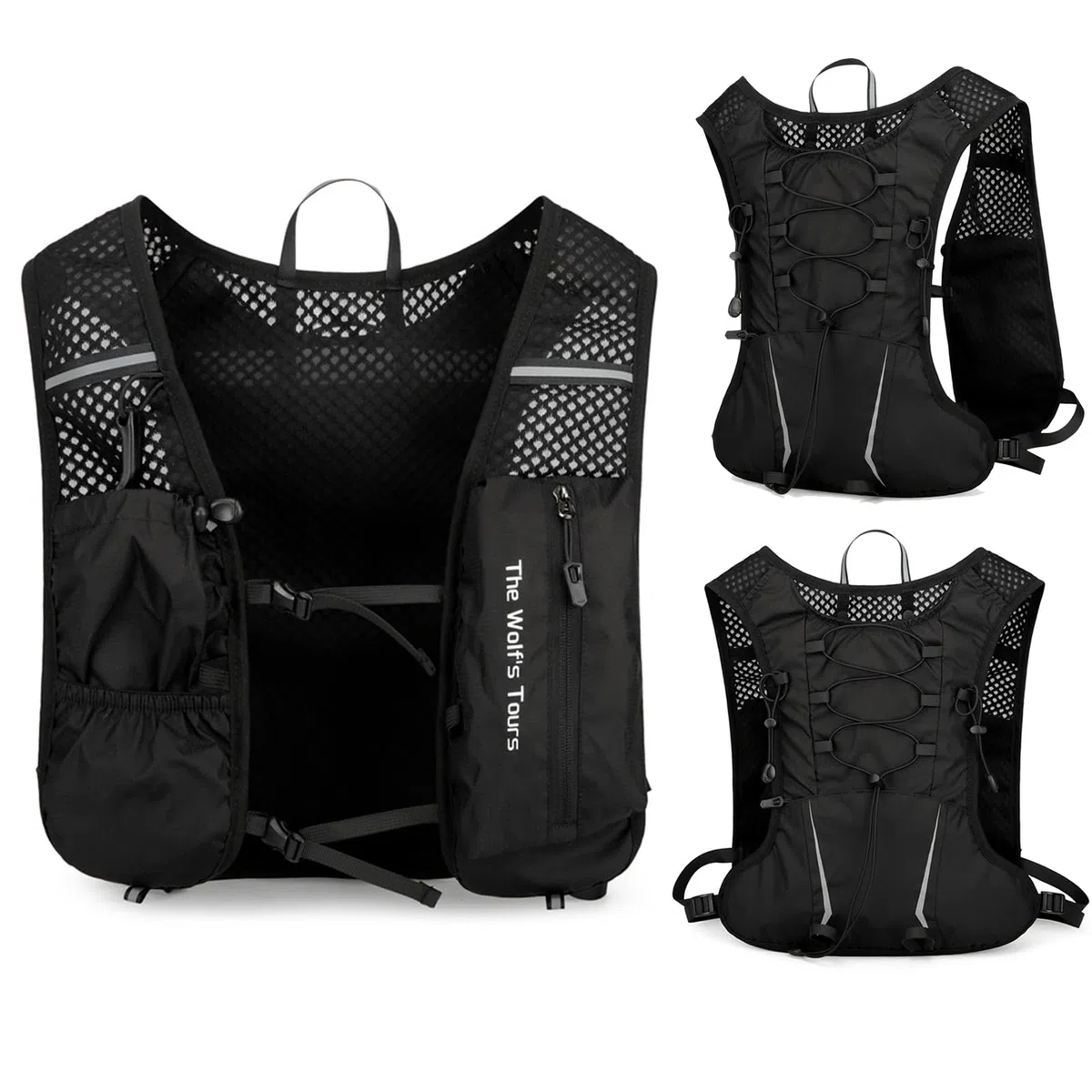 Gilet de Course pour Homme et Femme, Sac à Dos d'hydratation Réglable 5 L, Léger, Respirant et Réfléchissant pour Randonnée, Sentier, Jogging, Cyclisme et Marathon