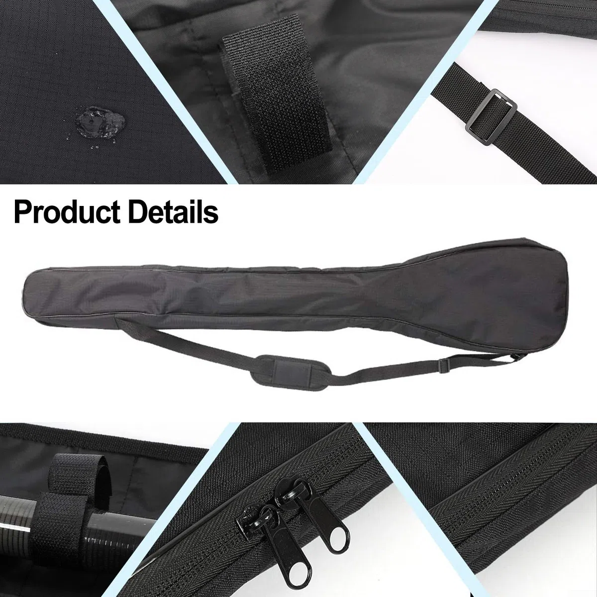 Sac de rangement double pagaie avec extérieur Oxford 600D résistant à l'eau, intérieur en mousse épaisse et bandoulière rembourrée réglable pour une utilisation en déplacement