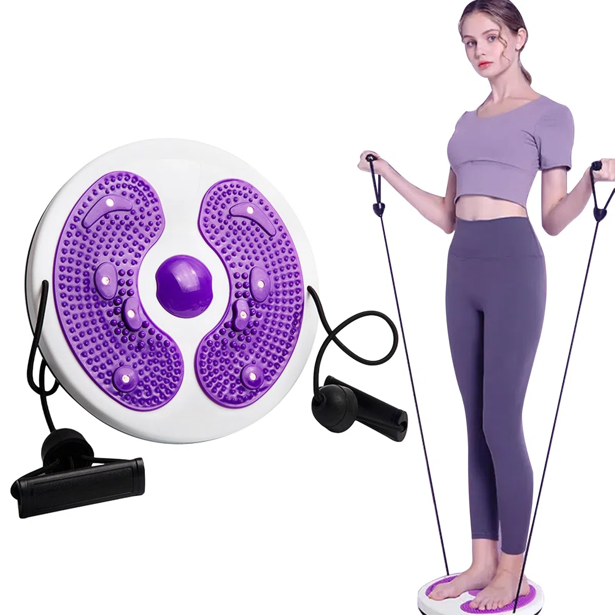 Disque de Torsion Fitness Twist Disque de Taille avec Corde de Traction Disc Twist Board Planche de Torsion de Taille pour les Hanches et la Taille