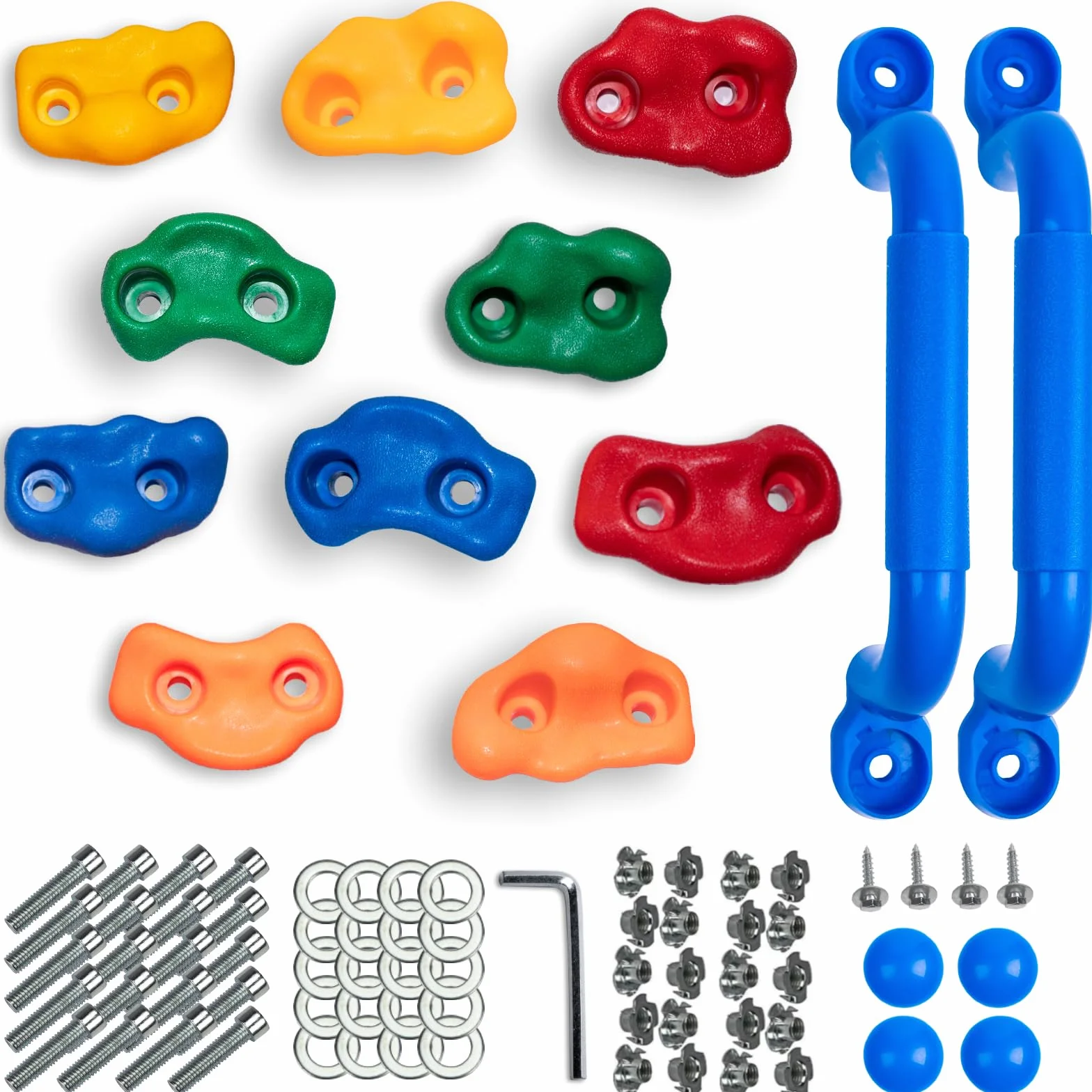 CIMOYBAI 12 pcs Prises d'escalade, avec poignées de Maintien Aire de Jeux，Pierres à Grimper Enfants Outdoor, Prises d'escalade Enfants Multicolores, Prises pour Murs d'escalade avec vis de Fixation