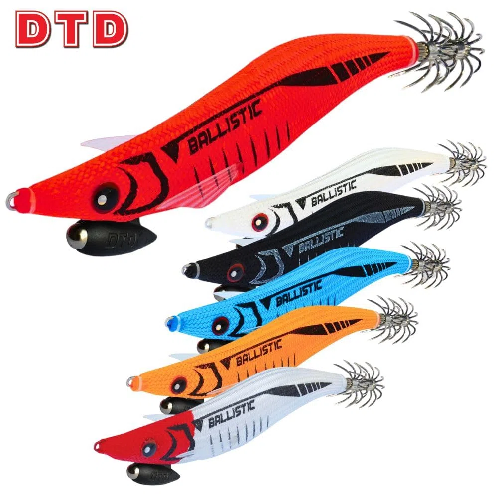 DTD Leurre de pêche au calmar avec enveloppe en tissu Balistique Full Color EGI 3.0