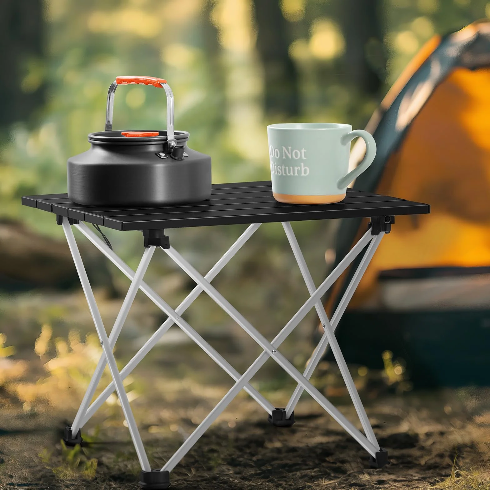 LIANTRAL Table de Camping Portable, Table Pliante d'extérieur légère, Petite Table de Pique-Nique compacte en Aluminium avec Sac de Transport pour Camping, Pique-Nique, Barbecue, randonnée, pêche