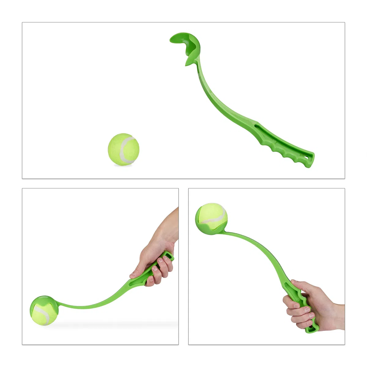 Relaxdays Lanceur en Lot de 4, 8 balles à Lancer pour Votre Chien, Jouet Amusant et Stimulant, Multicolore