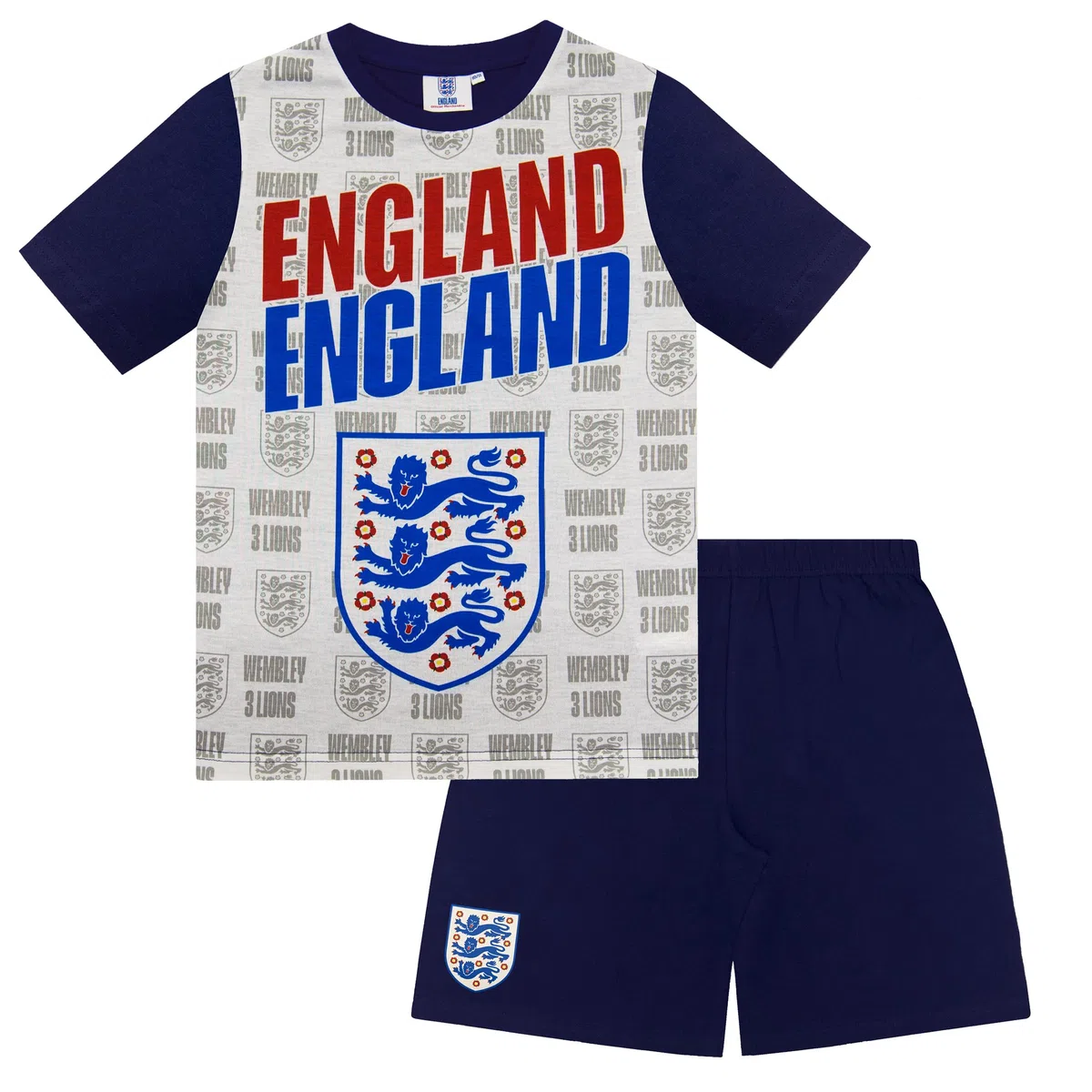 Équipe d'Angleterre Officielle - Ensemble de Pyjama Court thème Football - garçon