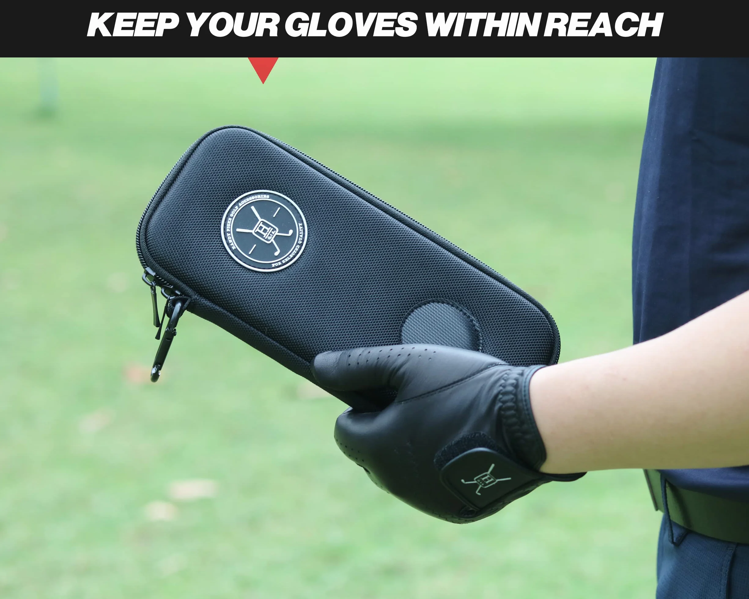 Handy Picks Étui à gants de golf performant – Étui de support pour gants de golf qui protège et garde vos gants de golf propres et secs – L'air circule à travers la coque arrière pour évacuer