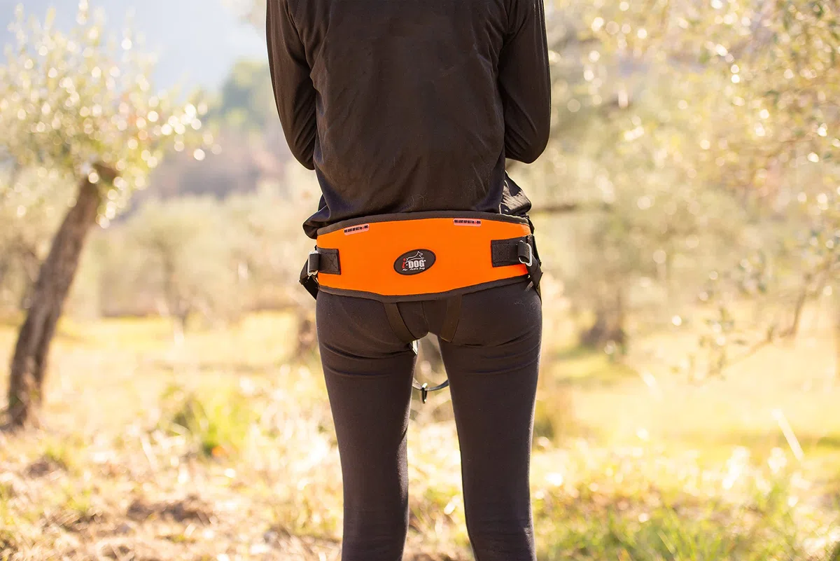 Baudrier One Light, idéal pour Les gabarits légers/Enfants Couleur Orange Taille Unique, canicross, canirando, canijogging, canitrail, Utilisation Intense Sportive ou Loisirs, I-dog Marque Française.