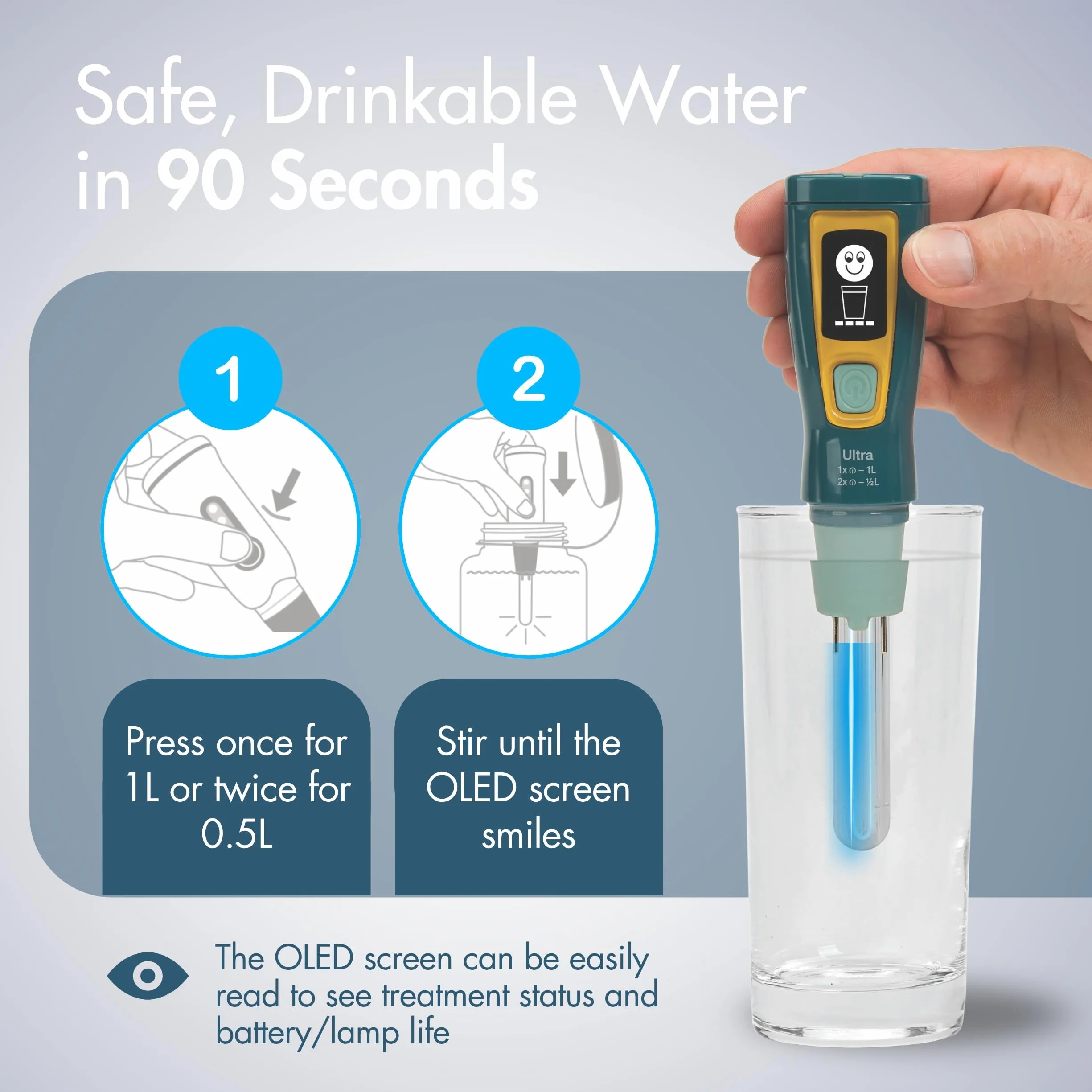 SteriPEN Ultra Purificateur d'eau – Désinfection UV pour de l’Eau Potable sûre où Que Vous Soyez