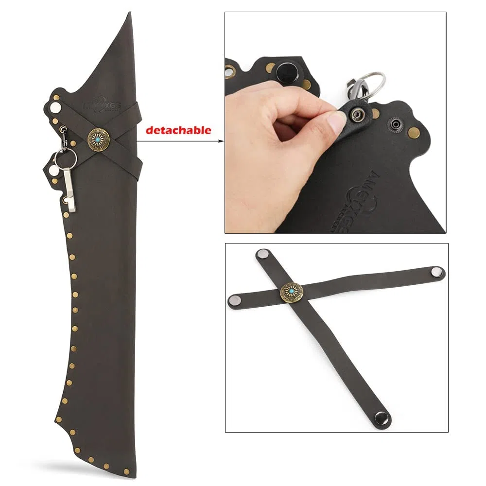 wolfman Tir à L’Arc Hanche Carquois pour Flèche Taille Suspendue Flèche Carquois Traditionnel en Cuir Fait à La Main Carquois Support Léger Droit Gauche pour Le Tir de Chasse à L’Arc