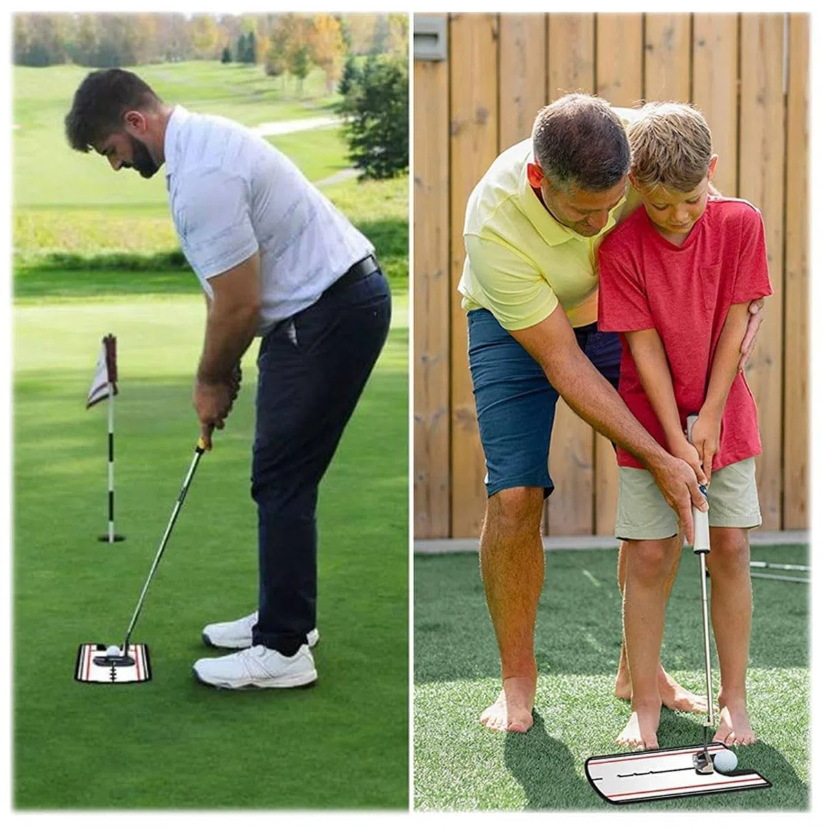 MiroirdeGolf,Aide à l'entraînement pour Le Golf avec Ligne de Putter, Miroir d'entraînement de Putting de Golf, Miroir d'alignement pour débutants, 30 cm x 14,5 cm