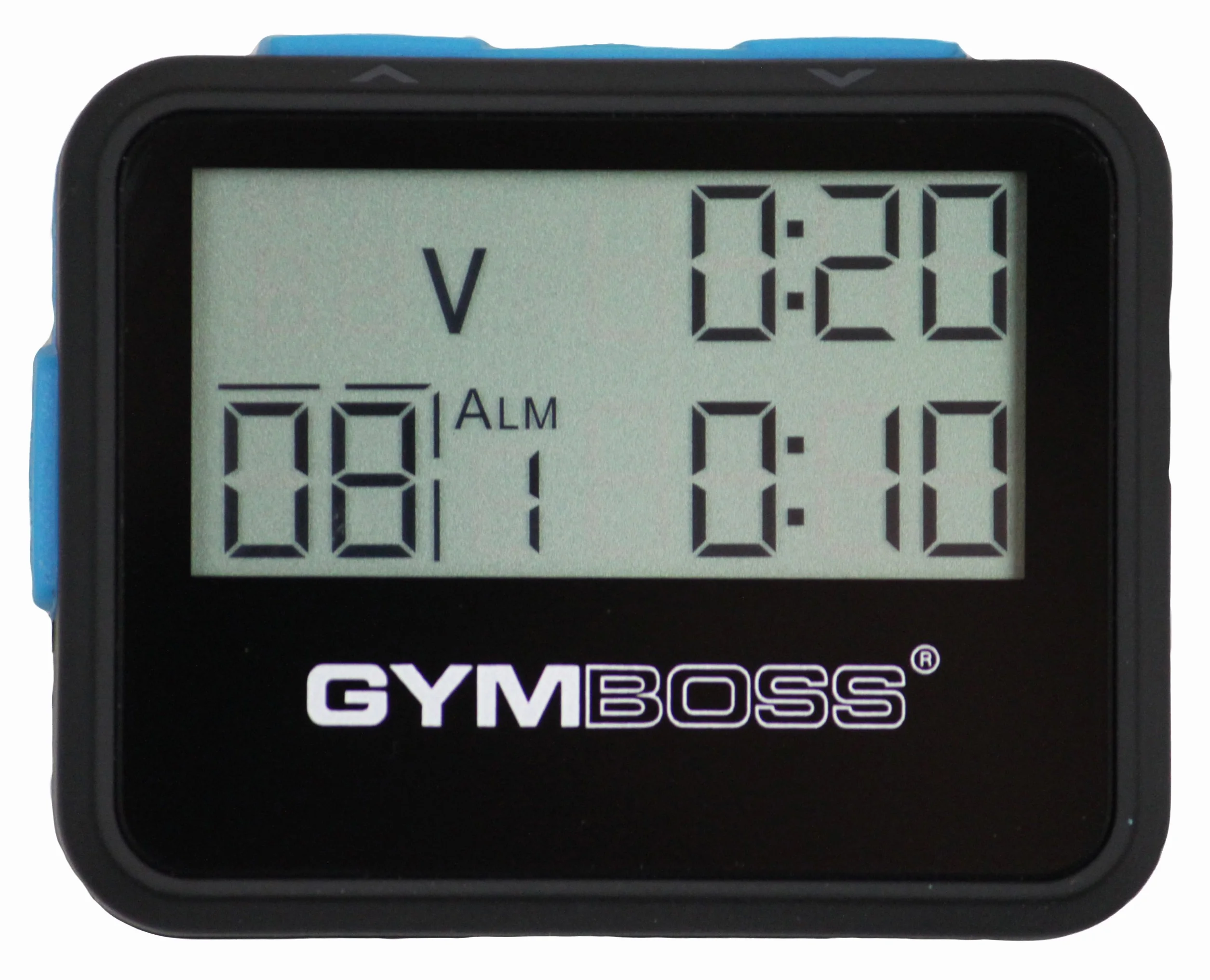 Gymboss Minuteur d’intervalle et chronomètre – Coque Noir/Bleu SOFTCOAT