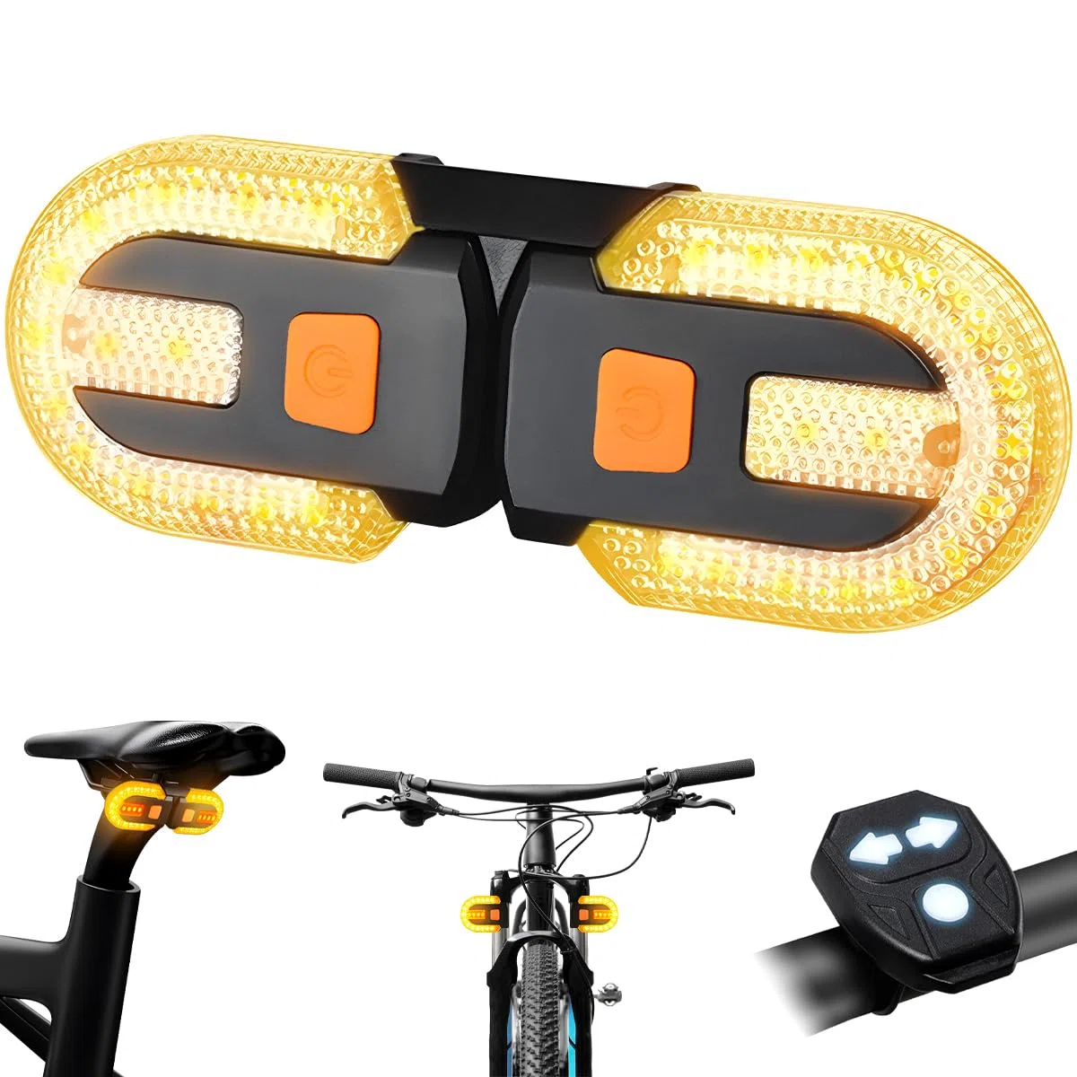 Feu Arrière Vélo LED Intelligente avec Clignotant et Télécommande – Lumière Vélo USB Rechargeable, Étanche IPX4, 5 Modes – Clignotant Vélo & Trottinette Électrique, Accessoire Sécurité