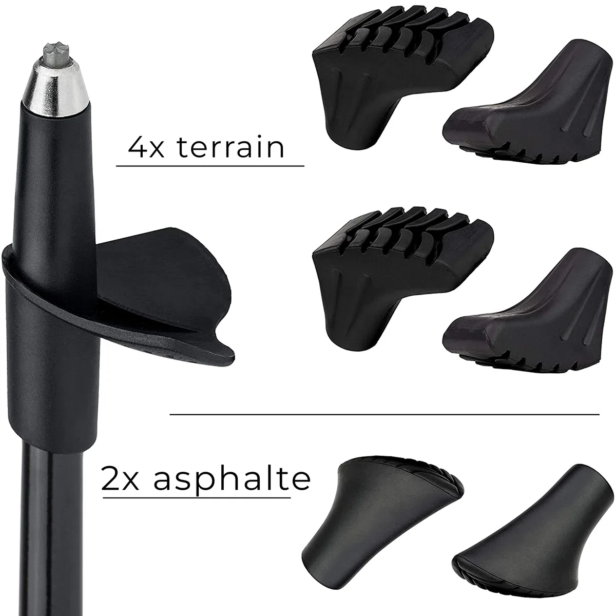 ATTRAC Bâtons de marche nordique en aluminium avec entraînement et sangles de poignet I Bâtons de marche avec système Click & Go I Gratuit – Application de marche nordique / fitness