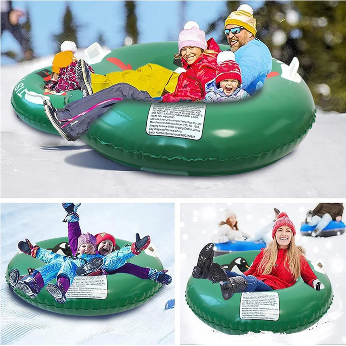 Luge Gonflable Adulte - Tubes de Neige Gonflables avec Poignées | Hiver Extérieur pour Activités Aventure Pêche Plage Parcs Luge Ski Patinoire Jardin,Activités Hivernales pour Plages