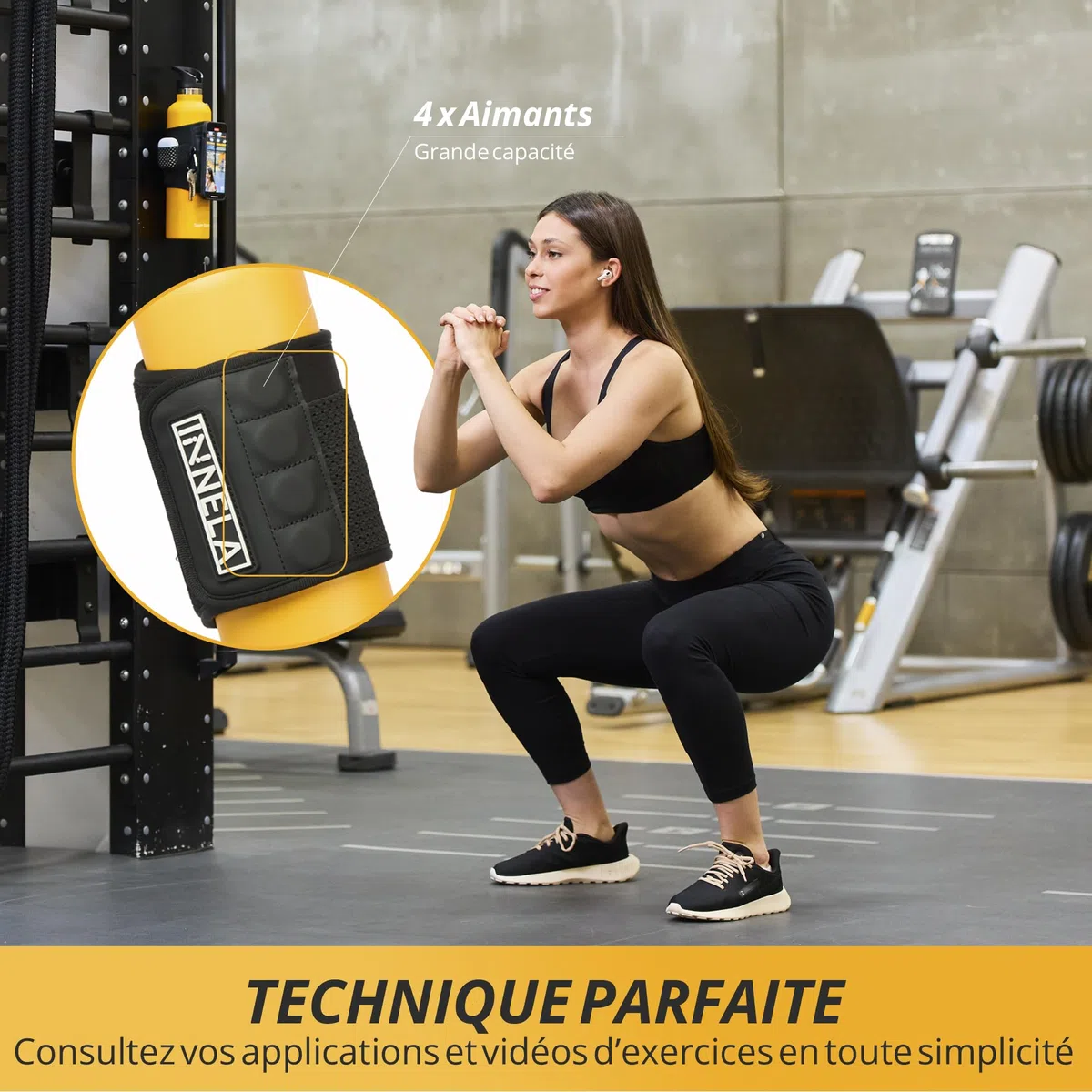 MagnetFit – Sac Magnétique Sport pour Gourde avec Support Téléphone MagSafe – Compatible iPhone & Android – Fixation Aimantée Puissante – Poche Clés & Écouteurs