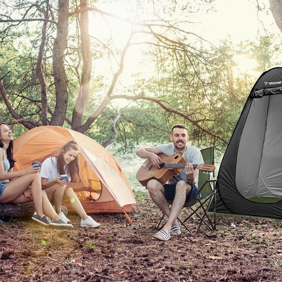 TRIZAND 23492 Tente de plage mobile avec sac de transport étanche opaque Pop Up Tente d'extérieur