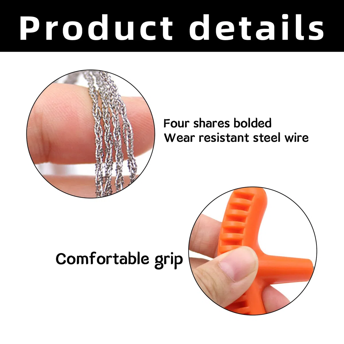 Lot de 2 Scie à Fil en Acier Inoxydable, Seilsäge, Drahtsäge Portable 68cm pour Tuyaux PVC, Handsäge Kette Anti-Rouille, Outil de Survie Hand Drahtsäg pour Camping, Randonnée et Aventures en Plein Air
