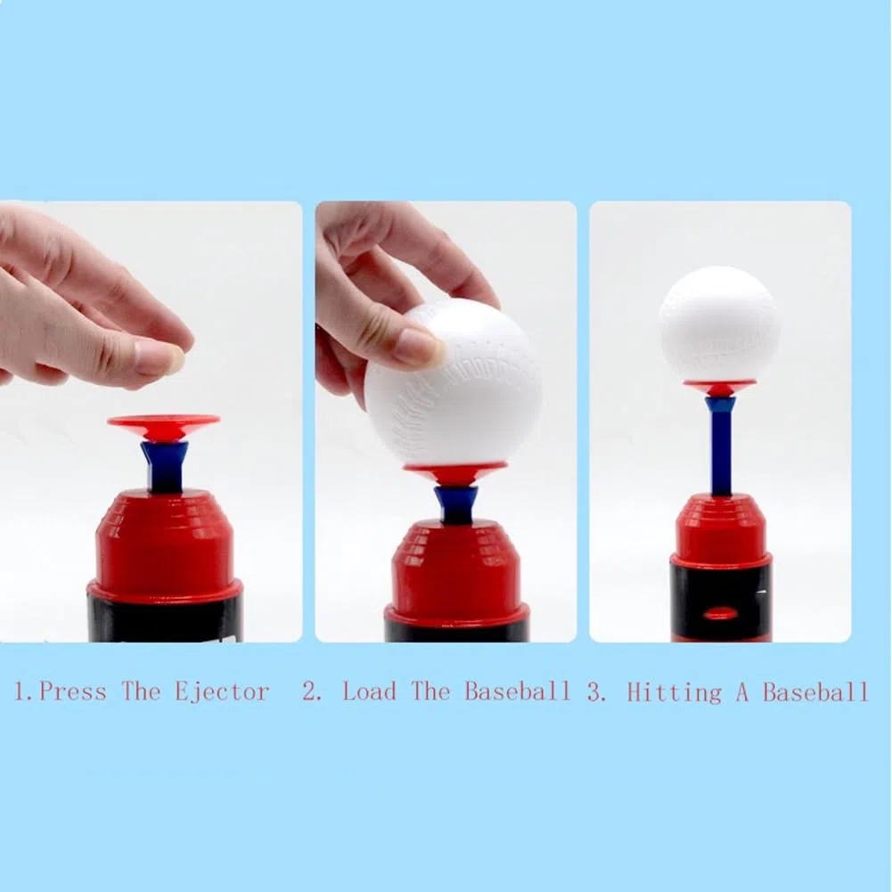 Lanceur de balles Portable à Pression pour entraînement de Baseball avec 3 balles de Baseball pour Sports d'intérieur et d'extérieur et Jeux en Famille