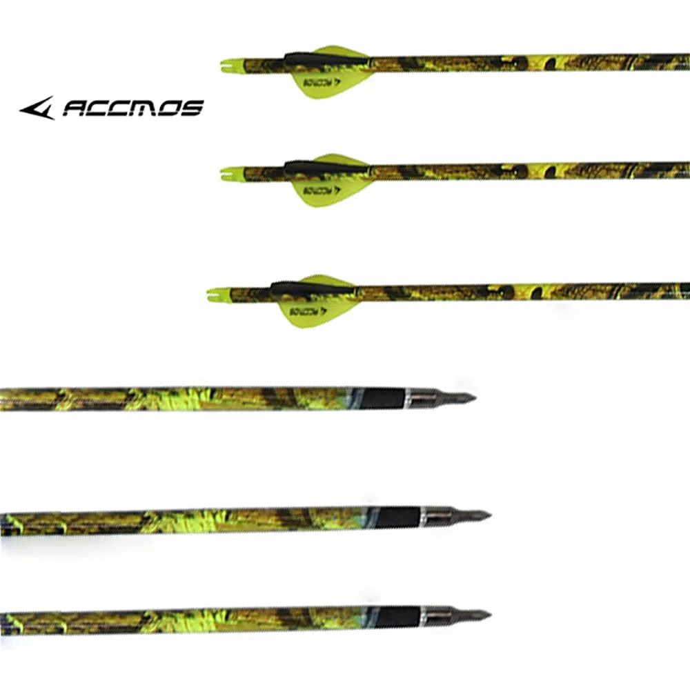 Diamètre Intérieur 6.2mm .244" Longueur Personnalisée Flèche Carbone 22-30 Pouces Spine 500 pour Entraînement Chasse avec Encoche Rotative pour Arc à Poulies et Arc Recurve Adulte Jeunesse 12pcs