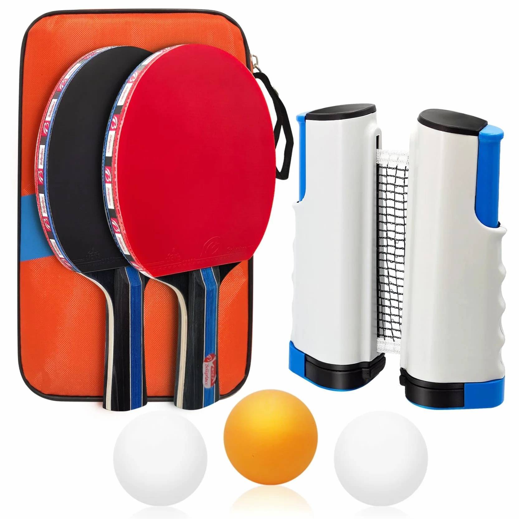 Ensemble de Raquettes de Ping-Pong de Table avec Raquettes de Ping-Pong, Balles et Sac
