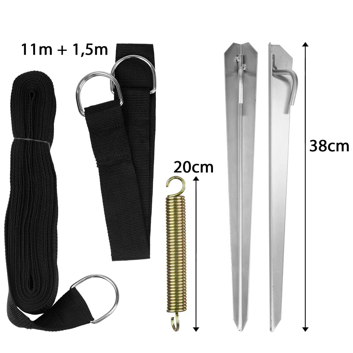 Protection anti-tempête Sturmband de 12.50m pour toiture d'auvent toile noir