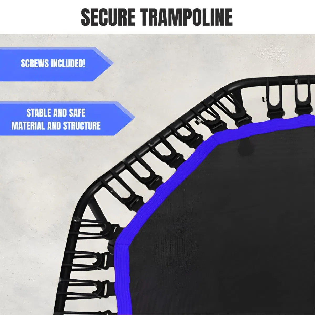 Trampoline Fitness Elastique pour Sauter de Ø90cm Pliable et Silencieux. Installation Facile, Octogonale pour Adultes,Enfants. Intérieur,Extérieur avec Accoudoirs Réglables en Mousse.