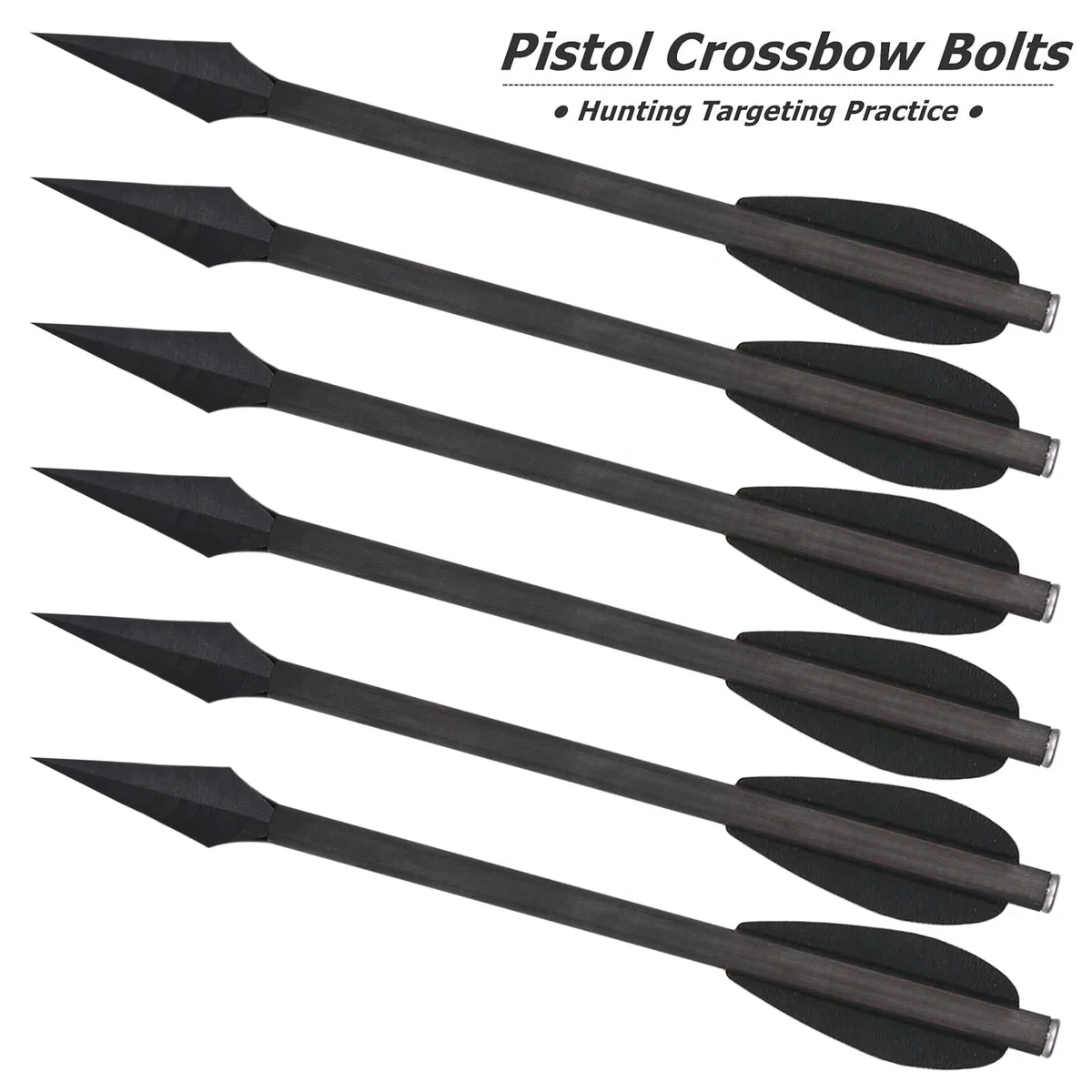6.3" Pistolet Arbalète Flèches, Mini Carbone Boulons Flèches D'arbalète avec Pointes Broadhead Flèches de Chasse pour 50-80lbs Arbalète Tir à l'arc Pistolet Tir Cible Pratique
