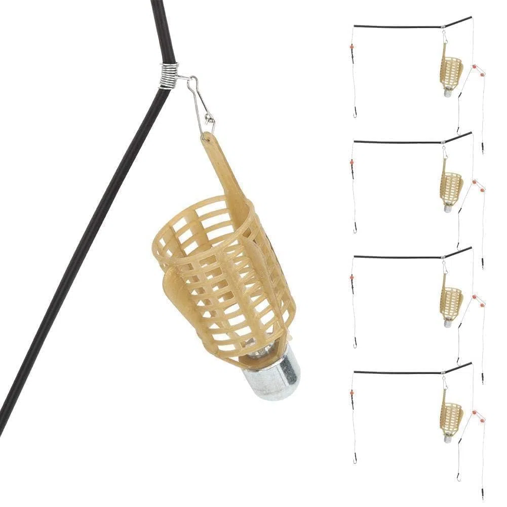 Cage à appâts de pêche Portable, 4 PCS Léger Portable Leurre de pêche Appât Piège Panier Feeder Fish Tackle Accessoires