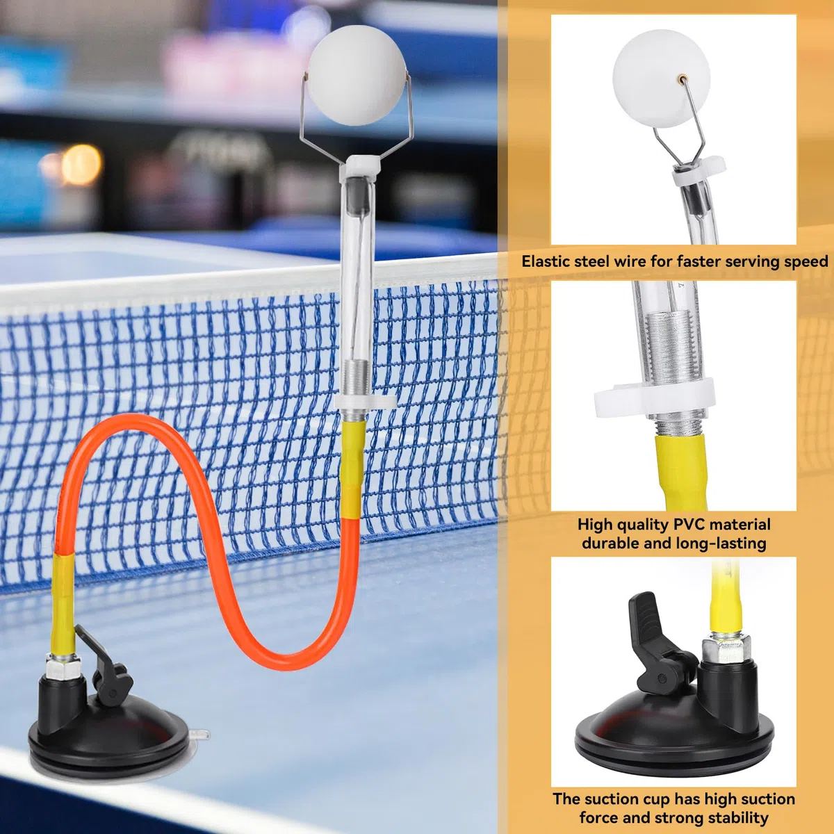 HERCHR Entraîneur De Tennis De Table, Dispositif D'entraînement De Ping-Pong en PVC, Entraîneur De Tennis De Table Réglable, équipement De Balles De Ping-Pong pour L'entraînement De Tennis De Table